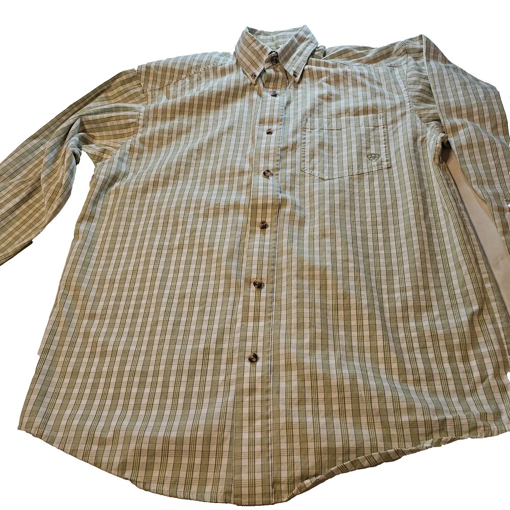Ariat Mens Long Sleeve Button Up Casual Ranch Rodeo Farm Workwear Sz M